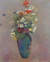 Visioen: vaas met bloemen