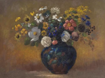 Wilde bloemen in een vaas