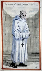 Kluizenaar Camaldulensers (gravure, 16e eeuw) in O. Fialetti