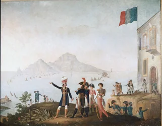 De koning van Napels beveelt de inname van de stad in augustus 1808 en woont deze bij vanuit Massa Lubrense