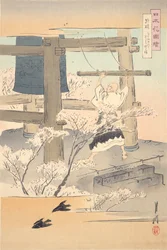 Monnik luidt een bel: afbeeldingen van Japanse bloemen