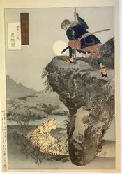 Mori Tahei op tijgerjacht, uit Gekkō
