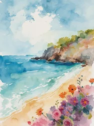 Kustbloei - Aquarel