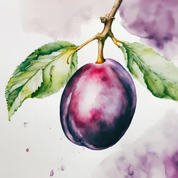 Aquarel Pruim