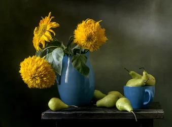 Oogstbloemen en peren