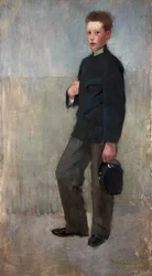 Portret van een jongen in middelbare schooluniform