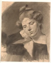 Portret van Kathrine (Ketty) Mathilde Antonia Nielsen, geb. Rask. (geb. 1878, gehuwd met beeldhouwer Kai Nielsen in zijn eerste huwelijk.)