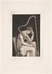 Een vrouw met harp