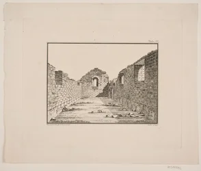 Kerkruïne in Groenland. Illustratie voor W.A. Graah. Onderzoekstocht naar de oostkust van Groenland