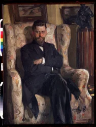 Portret van de verzamelaar Alexey A. Bakhrushin (1865-1929)