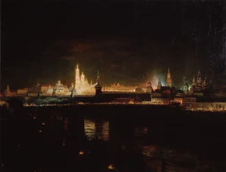 Verlichting van het Kremlin van Moskou