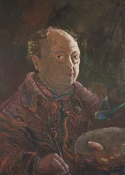 Zelfportret met parkiet