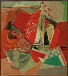 Compositie met penningkruid en schaal