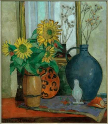 Zonnebloemen met Matisse-schaal