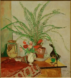 Stilleven met bladplant
