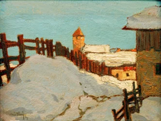 Dorp in de winter