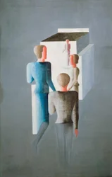 Vier Figuren en Kubus