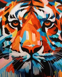 Kleurrijke abstracte tijger
