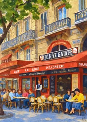 Levendig café in Parijs
