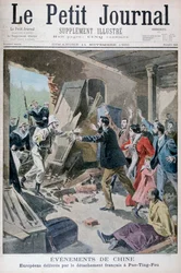 Europeanen gered door een detachement Franse mariniers, Pao Ting Fou, China