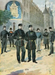 De verschillende kostuums van de Franse politie