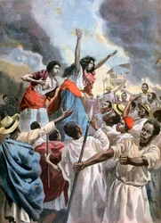 De koninklijke prinsessen prediken de heilige oorlog in Madagaskar, 1894