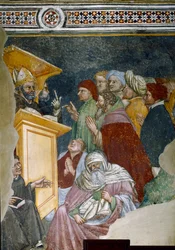 Detail van de prediking van Sint Augustinus