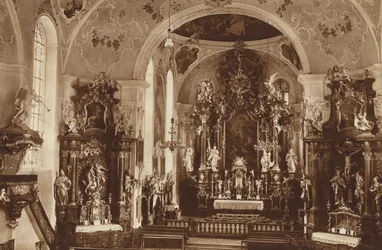 Parochiekerk, Oberammergau, interieur van de kerk