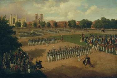 Zevende Regiment op Review, Washington Square, New York