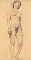 Staand vrouwelijk naakt, waarschijnlijk 1878-79