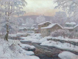 Winter bij de rivier (schilderij)