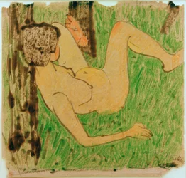 Rustend naakt meisje
