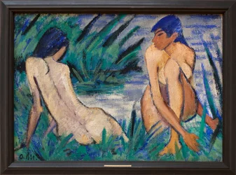 Twee meisjes in het riet