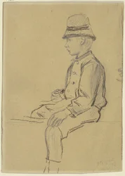 Studie voor de "Ezelruiter in de duinen"