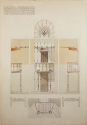 Schets voor de preekstoel van de kerk van Steinhof, het centrale ziekenhuis voor geesteszieken in Wenen ...