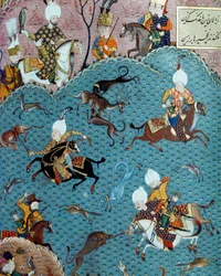 Jachtscène in aanwezigheid van Sultan Murad II (Murat)