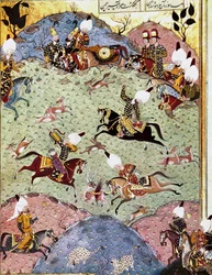 De Ottomaanse keizer Suleiman I de Prachtige op jacht