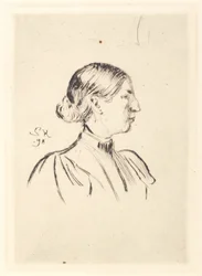 Portret van Anna Ancher, profiel