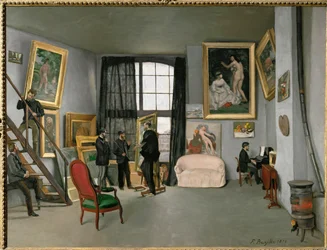 Het atelier van de schilder in de rue de La Condamine (olieverf op doek)