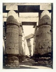 Hypostyle hal, tempel van Amon-Re, Karnak, Egypte, 1878