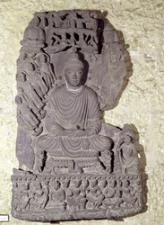 Zittende Boeddha in meditatie, 1e-4e eeuw
