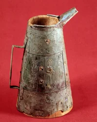 Christelijke oudheid: liturgische vaas versierd met scènes uit het leven van Christus. 3e eeuw AD. Saint Germain, Museum van Oudheden