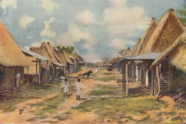 Een inheems dorp, Panama