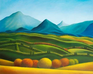 Paysage n°3: Allegro Pastorale, 2019 (olieverf op houtpaneel)
