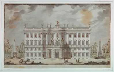 Tekening, Project voor de gevel van een villa, eind 18e eeuw