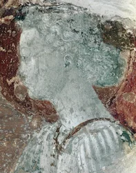 Scènes uit het kloosterleven: hoofd van een engel (detail)