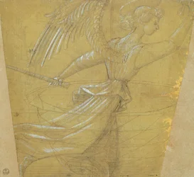 Studie van kelk met engel