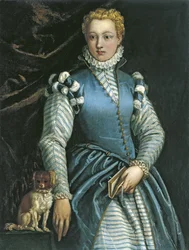 Portret van een vrouw met een hond