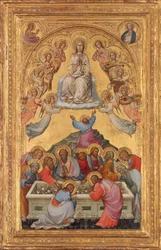 De Tenhemelopneming van de Maagd met Bustes van de Aartsengel Gabriël en de Maagd, ca. 1400-1405