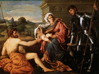 Madonna en Kind, Sint Jan de Doper en Sint Joris, vroege 1530s